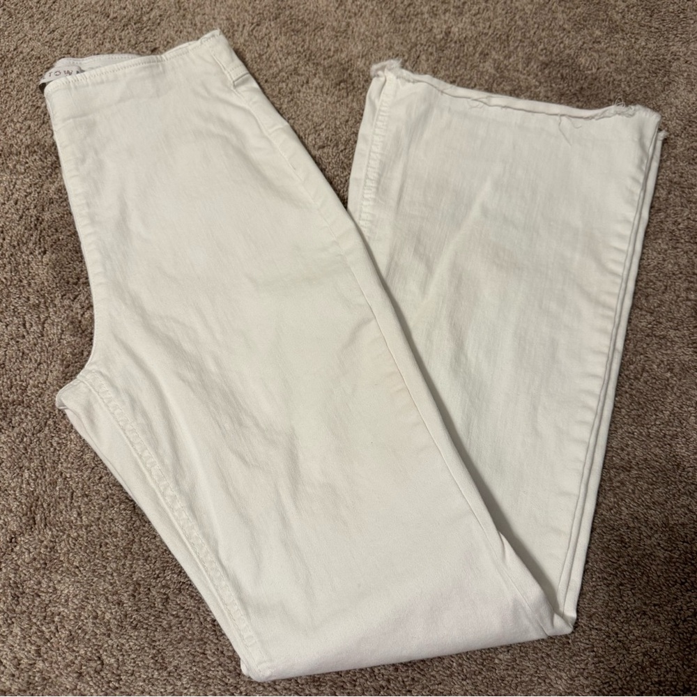 High Rise White/Off white Pull On Jeans/Pants